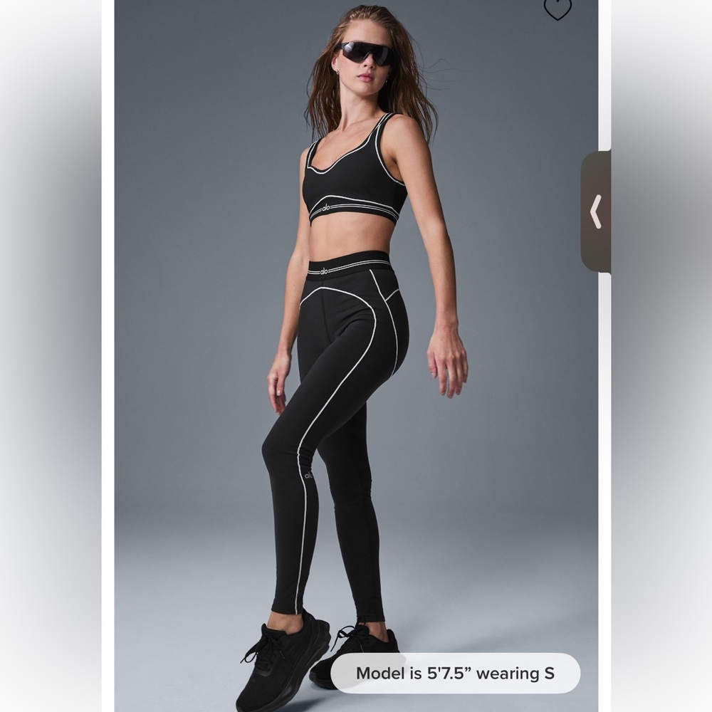NWT ALO yoga Airbrush high waist heart throb legging in black/white